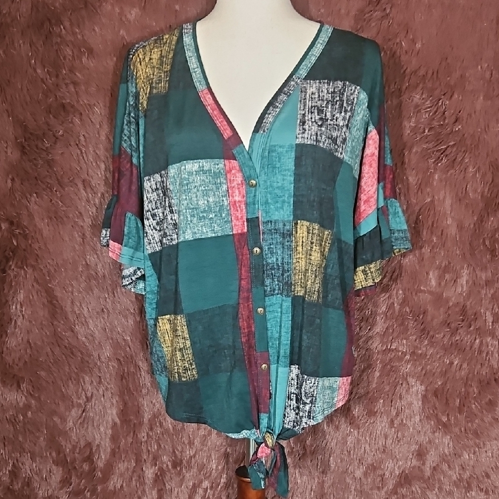 My Girls Multicolor Patchwork Women's Top